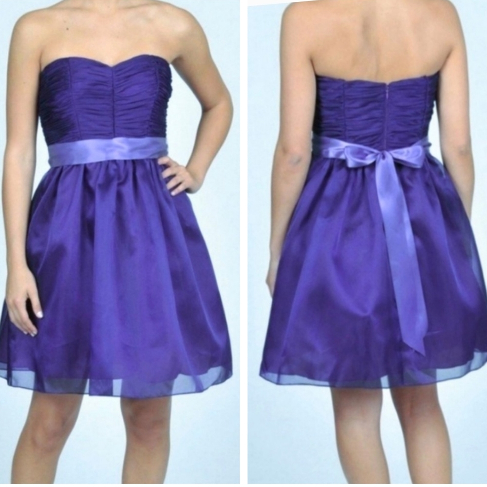Oleg Cassini Satin & Tulle Dress Strapless Prom Cocktail Party Fairycore size 4